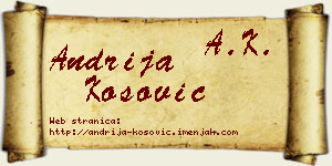Andrija Kosović vizit kartica